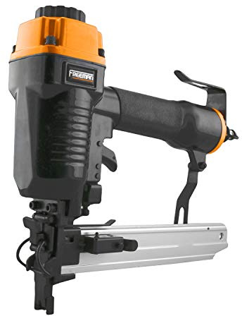 Freeman PFS16 Pneumatic 16-Gauge, 1” Fencing Stapler | Tool-Free Depth Adjust, Jam Release, and Wire Alignment | for Trellising, Snow Control, and Pet Fencing | Includes Adjustable Belt Hook