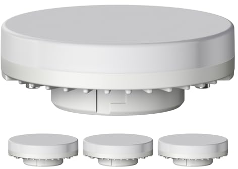 ledscom.de 4 Stück GX53 LED Leuchtmittel, warmweiß (2700 K), 6,3 W, 541lm, 3-Stufen-Dimmer, matt