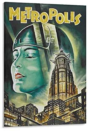 RUIFEN Metropolis Science-Fiction-Poster auf Leinwand, Wandkunstdruck, Geschenk, Gemälde, Poster, Kunstwerk, Heimdekoration, gerahmt 60 x 90 cm
