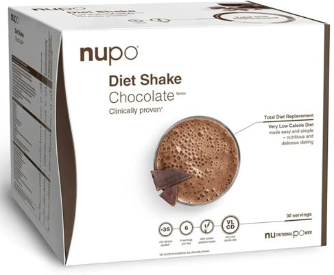 Nupo Diet Shake Chocolatée – Shakes diététiques de qualité supérieure pour la gestion du poids I Shake de remplacement de repas cliniquement prouvé pour le contrôle du poids I 30 portions I Sans OGM