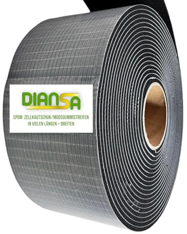 DIANSA Moosgummi 10m Rolle in 8 Breiten und 4 Stärken Zellkautschuk EPDM Dichtungsband (Breite 10cm, Stärke 8mm)