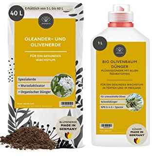 SPARSET Olivenbaum Erde & Oleander Erde 40 L + 1 L Olivenbaum Dünger 100% Schnelldünger Flüssigdünger - Olivenbaumerde - Olivenbaumdünger - Dünger Olivenbaum Kübel