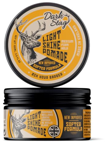 Dark Stag Light Shine Pomade, professionelles Haarstylingprodukt für Männer, auf Wasserbasis für einfaches Auswaschen, mittlerer fester Halt 100 ml / 3,5 oz