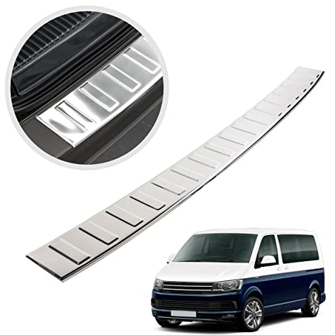 CHROMEMASTER | Ladekantenschutz Stoßstangenschutz | Kompatibel mit VW T6, T6.1 California ab Bj. 2015 | Edelstahl Poliert/Chrom | Lackschutzleiste Sichert den Heckstoßfänger vor Kratzern