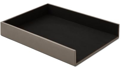 Eglooh Minerva Dokumentenablage Schreibtisch aus Regeneriertem Leder und Mikrofaser – Elegante Briefablage A4 Organizer – Büro Zubehör Made in Italy