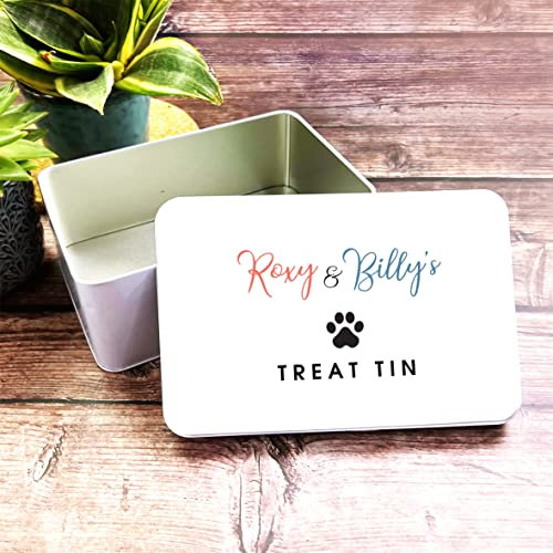 Fingerprint Designs Cat Dog Biscuits Black Paw Print Personalised Pet Treat Storage Tin