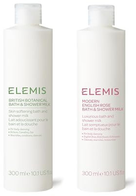 ELEMIS Luxury Bath and Shower Milk, Daily Body Wash Infused with Moisturising Oil for Gentle Cleansing of Dry, Sensitive Skin, Nourishing Foaming Cream with Natural Aromatics