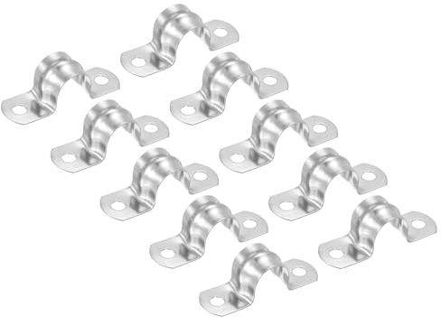 PATIKIL 10 Stück U-Rohrschellen Set, Rohrschelle 30mm, Schlauchschellen, Edelstahl 2-Loch U-Form Kabelschellen, Starrer Rohr Riemen Klemme, Rohrhalterung für Rohr Befestigung