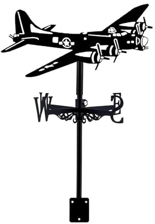 YUZDNM Wetterhahn Fürs Dach - Wetterfahne, Retro-Flugzeug-Wetterfahne, Dekorative Windfahne Aus Metall, Windrichtungsanzeige-Set Für Gartentransportflugzeuge Und Verkehrsflugzeuge
