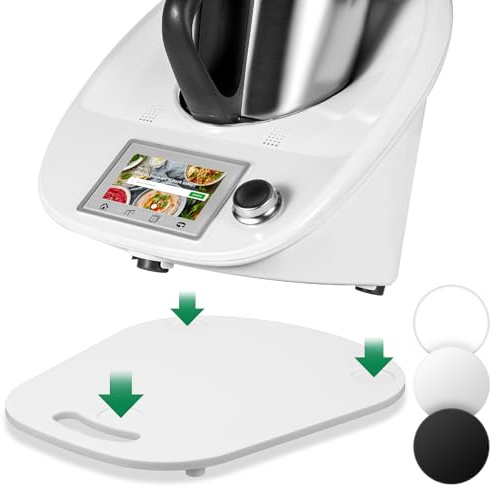 für Thermomix TM6 TM5 Gleitbrett Acryl,Ticanros Premium Schnelles Bewegen Rollbrett für Thermomix Vorwerk Küchenmaschine TM6 Zubehör Unterlage Brett, Weiß