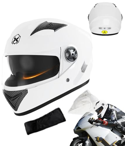 Integral-Motorradhelme | Motorrad-Integralhelme | Maximale Verkehrssicherheit | Robuster & Leiser Motorrad Helm - Kinn & Kopf Belüftung, Ratschenverschluss, Klares Visier