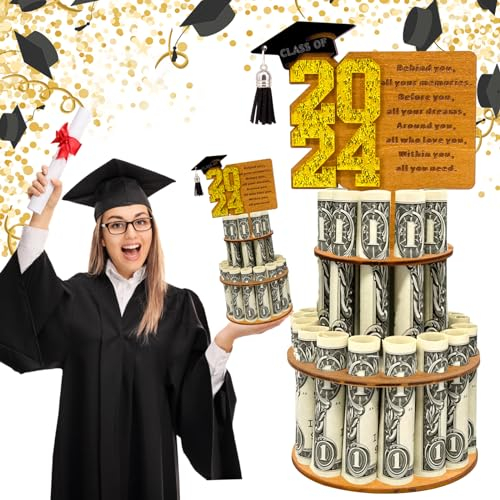 Okdance 2024 Graduation Money Holder, Class of 2024 Gifts, DIY Double-Layer Cash Holders, Congrats Grad Cash Gift Ideas for Graduation Party Decoration Supplies