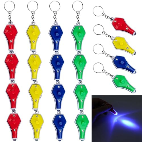 POCKETMAN Lot de 20 porte-clés à LED avec lampe de poche UV pour sac de randonnée