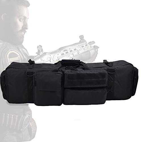 ANSNOW Taktische Waffentasche, Gewehrkoffer, M249, Taktischer Doppelkarabinerkoffer, Gepolsterte Gewehrtasche, Taktischer Waffenkoffer Für Den Außenbereich, Integrierteren- Und Magazinaufbewahrungsr