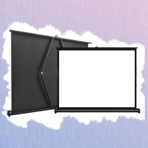 KADEUX Table Top Projection Screen, Portable Outdoor Projector Screen, 20 30 40 50, Mobile Projection Screen 4:3/16:9 Pull Up Movie Screen Support(20inch-4:3)