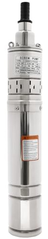 HINOPY - Tiefbrunnenpumpe, 550W 230V Edelstahl Tauchbrunnenpumpe Max Durchfluss 1200 l/h Förderhöhe 100m Unterwasserpumpe für industrielle Gartenlandwirtschaft Bewässerung