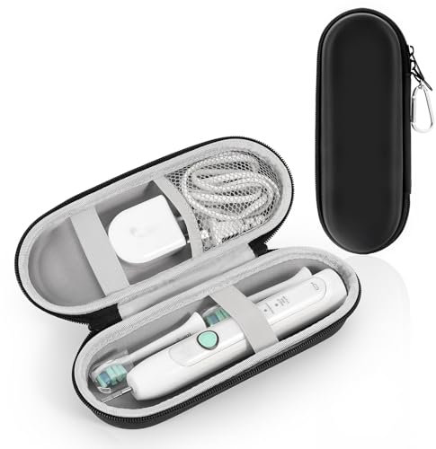 JANUIXCO Elektrische Zahnbürste Etui für Philips/Braun Oral B/Oral-B Pro/Oral B Io - Hartschalen Zahnbürste Reiseetui mit Zubehör, Tragbare(Schwarz)
