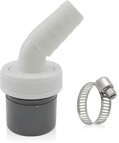 Aoreun Geschirrspüler und Waschmaschine Abfluss Adapter, Geschirrspüler Anschluss Ablauf mit Abgang für Rohr Ø40 mm und Eingang Ø19-23 mm Enthält 1 Stück Schlauchschellen für Trockner, Gartenschläuche