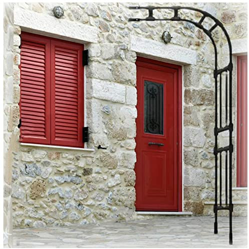 Arco de metal para jardín, 180 x 240 x 40 cm, resistente a la intemperie, medio arco para plantas trepadoras, ideal para arcos de boda, decoración de interiores y exteriores y césped de jardín