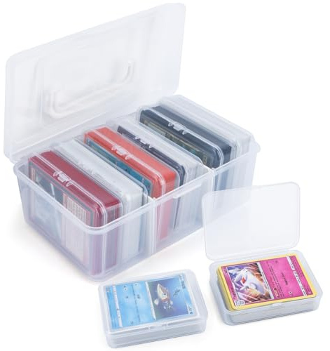 QUOTRE 14 Stück Transparent Spielkarten Box, Aufbewahrung für Sammelkarten, Bankkarten, Perlen, Visitenkarten