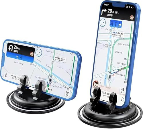 Saumoker Porta Cellulare Auto [Silicone Antiscivolo] 360 Gradi di Rotazione Supporto Telefono Auto Cruscotto, Portatelefono da Automobile Universale per Smartphone iPhone Samsung Huawei Xiaomi (Nero)