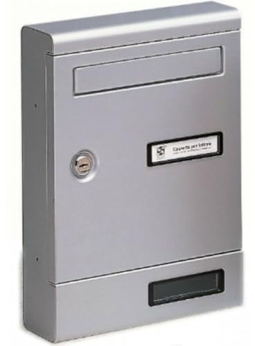 LoviStore Cassetta Postale da Interno 20x7x31cm in Alluminio Anodizzato con Portina Oscillante a Molla, Buca delle Lettere, Cassetta corrispondenza, Box Postale, Cassetta delle Lettere (Silver)