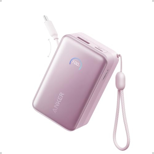 Anker Nano Power Bank, 45W 10,000mAh Portable Charger, iPhone Battery Pack | Built-In Retractable USB-C Cable, for iPhone 17 / 16 Series, iPad, Galaxy, Pixel, and More, Compact Travel Design