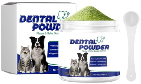 Poudre De Nettoyage Dentaire Pour Chien - 100g Dentifrice Naturel | Poudre Pour Chien Pour Les Dents Avec Cuillère | Pour La Santé Hygiène Chiot Et Élimination Mauvaise