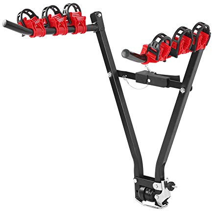 ANGGREK Fahrradträger-Anhängerkupplung für 3 Fahrräder, Stahlkonstruktion, Faltbares Design, Bis 60 Kg, Ideal für Familienausflüge und Outdoor-Aktivitäten