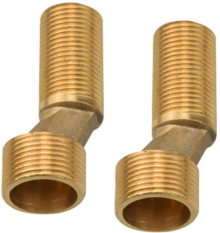 2 adaptadores de conexión S, 3/4 pulgadas x 1/2 pulgadas, rosca exterior de latón, adaptador de ducha, adaptador de ducha en forma de S, 8 mm de longitud 50 mm, brazo giratorio ajustable, pieza de