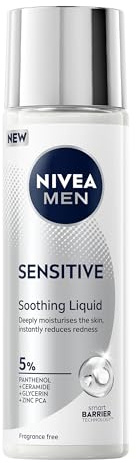 NIVEA MEN Sensitive Soothing Liquid Moisturiser (100ml), Sensitive Skin Moisturiser For Men, Lightweight And Non-Greasy Face Lotion, Fragrance-Free And Soothes Skin