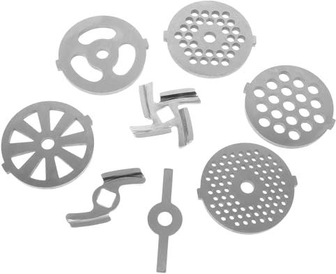 ARTSEWPLY Lames de Hachoir à Viande en Acier Inoxydable 7mm et 8,3mm 8 Pièces Accessoires de Rechange pour Hachoir Électrique Maison Plaque de Découpe Perforée Pratique Ustensiles la