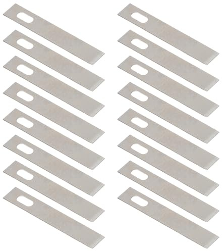 OHPHCALL Lame di Ricambio per Coltello da Intaglio 50 Pezzi in Acciaio 60# Argento per Carta e Plastica, per Hobby Artistici e Lavori di Incisione
