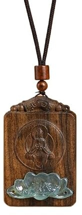 Agarwood Peace Pendant Halsband med guldplätering - eleganta träsmycken for män och kvinnor