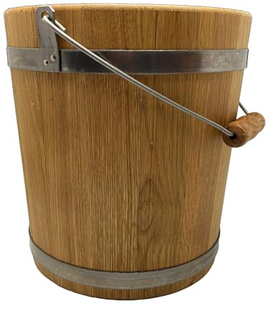 Eicheneimer 10L Holzeimer Garten Deko Blumentopf Geschenk Holz rustikal