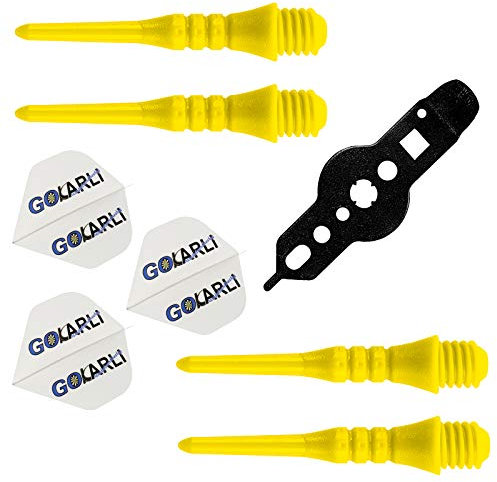 Target Pixel Tip Softdart Spitze Soft Tip 2BA Premium Softdartspitzen 100 Stück & Dartschlüssel (Neon Gelb)
