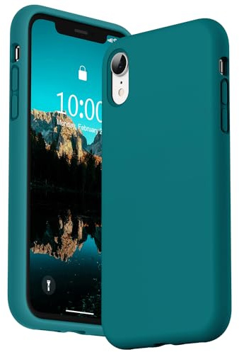 SURPHY iPhone XR Silicone Case, Liquid Silicone Gel Rubber with Soft Microfiber Cloth Lining Cushion Anti-Scratch Shockproof 6.1 inch Phone Case for iPhone XR (2018) iPhoneXR (Teal Blue) | Liquid Silicone Gel Rubber