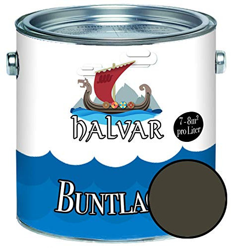 Halvar Buntlack für Holz & Metall MATT Grün RAL 6000-6037 Holzfarbe Holzlack Innen & Außen robuster Kunstharzlack Wetterbeständig & perfekter Langzeitschutz (1 L, RAL 6006 Grauoliv)