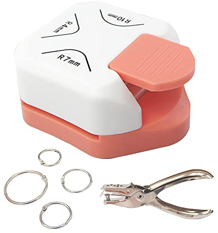 3IN1 4mm,7mm,10mm Eckenstanzer,Eckenabrunder aus Metall und Plastik,zum Basteln mit Papier,Karten Gestalten Scrapbooking Geschenkanhänger Etiketten Basteln Fotos Grußkarten 3-Way Corner Rounder Punch