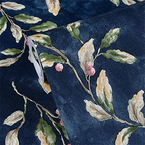 RAILONCH 53x300cm Möbelfolie Klebefolie, Selbstklebende Folie Tapete 3D Vintage Blumen PVC Aufkleber, Selbstklebend Tapeten für Küche Wohnzimmer Dekofolie (1029)