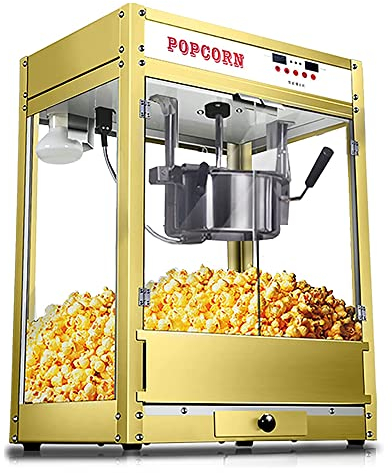 MNSRRN Titanium Steel CNC Popcorn Machine, Retro Fully Automatic Electric Popcorn Maker, Healthy Popcorn for Family Movie Night Party Kids