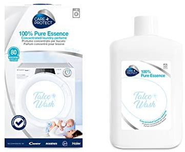 Care + Protect – Tvättparfym Talco Wash för tvättmaskinen/100% Pure Essence/koncentrerad tvättdoft/allergenfri/universellt användbar/långverkande doft. 400 ml för ca 80 tvättar