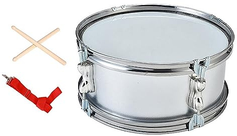 Harilla Caisse claire 11 avec gants Instruments de musique Batterie de musique professionnelle Instrument de percussion pour enfants Débutants Adolescents, ARGENT