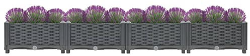Homgoday Fioriera Rialzata Fioriera Rialzata da Esterno Fioriera Balcone Aiuola Rialzata per Orto Fioriere da Esterno Grandi Fioriera da Esterno Orto Verticale da Esterno 160x40x23 cm in Polipropilene