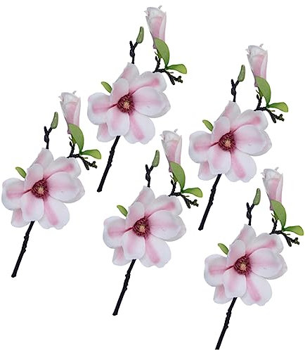 Garneck 5stücke Teiliges Künstliche Magnolienblüten Aus Seide Realistische Deko Für Hochzeiten Zuhause Und Garten