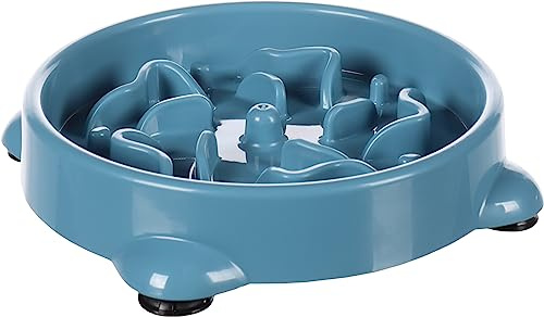 Flamingo Slow Feeder Fressnapf Beno – Rund, Petrol, 16x16x3.5 cm, 300 ml – Ideal für Chihuahua, Yorkshire Terrier, Beagle, Mops usw.