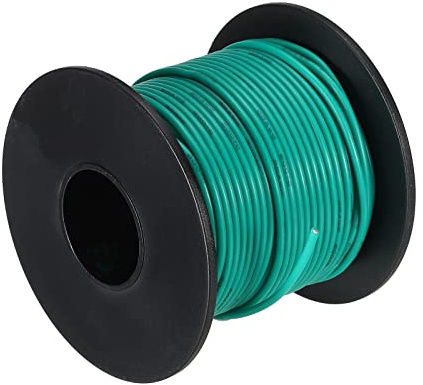 sourcing map 20AWG Elektrischer Draht 30 Meter Stromkabel 0,52 mm² Verzinntes Kupferkabel, Kfz Kabel Hohe Temperatur Litzenkabel Erdkabel Verlängerungskabel Klingeldraht für Kabelkanal, Grün