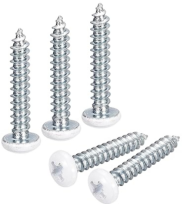 QUARKZMAN ST3.5x20mm 100Stk Weiße Schrauben Senkkopf Holz Selbstschneidend Schrauben Pfanne Kopf Kreuzschlitz Holzschrauben für Holzarbeiten