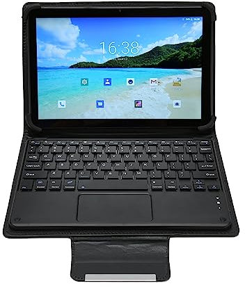 Jectse Tablette 10,1 Pouces pour Android 12, Tablette FHD 7000mAh avec 8 Go de 256 Go de ROM, Clavier BT, étui de Protection, 5G WiFi 4G LTE, 2 Emplacements pour Carte SIM,