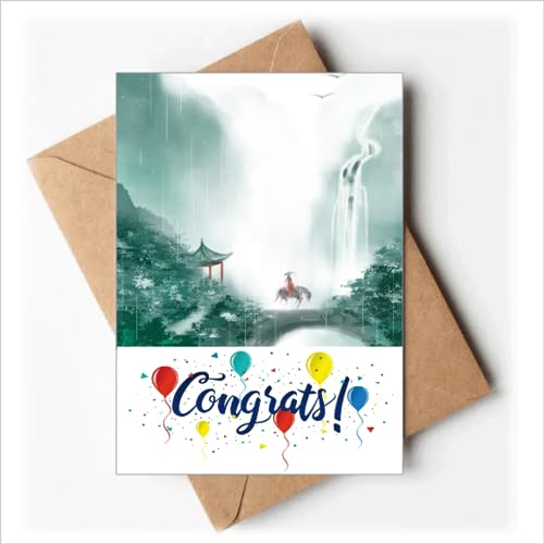 Mountain Rain Mo Chinesische Aquarell Hochzeitskarten Glückwunsch Gruß Umschläge